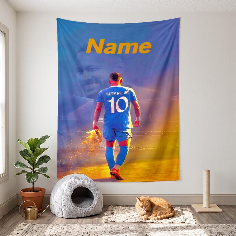 Neymar (5) Personalisierbare Namens-Dekorations-Wandteppich, ideale Wahl für die Wanddekoration in Schlafzimmern, Wohnzimmern, Studentenwohnheimen und Zuhause