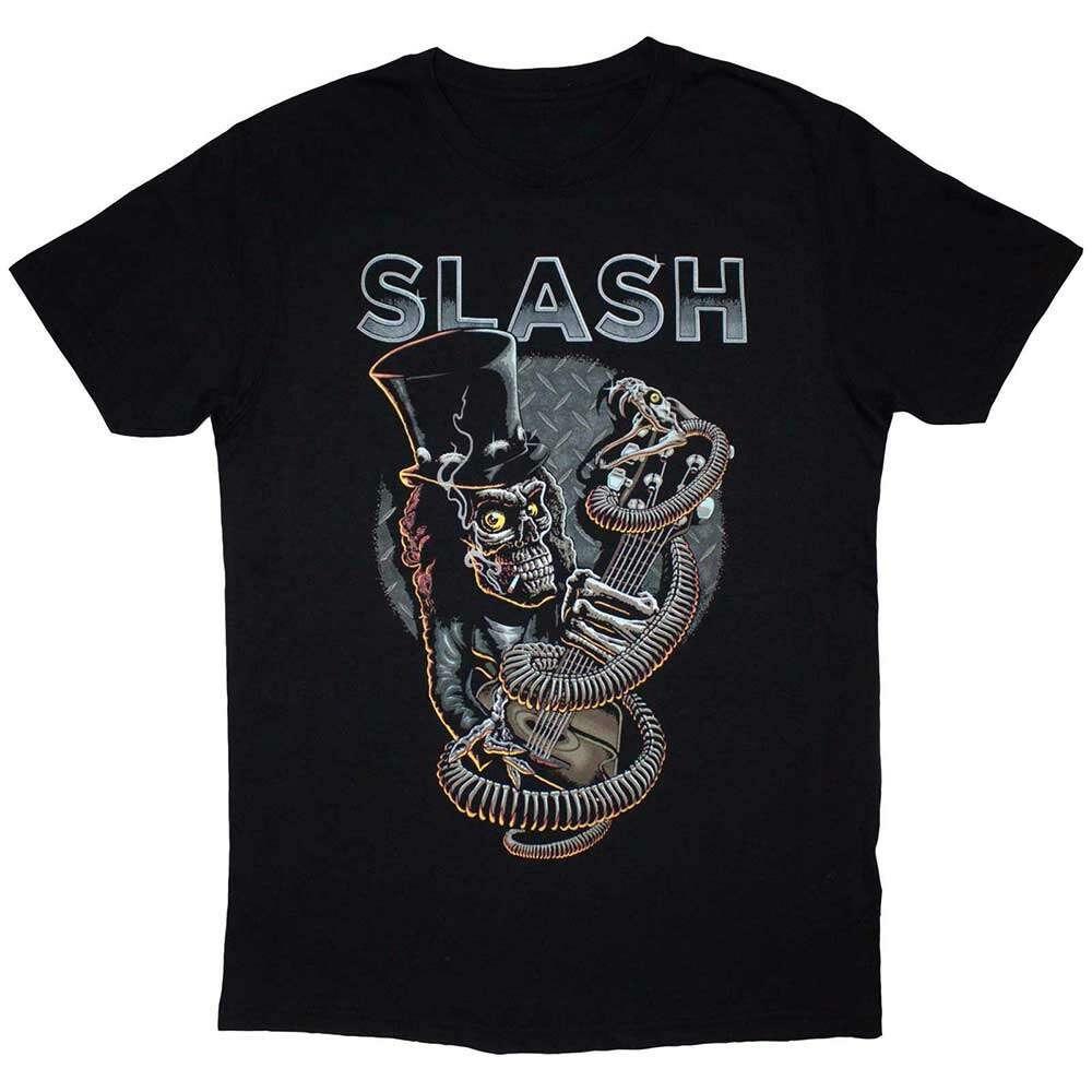 Slash Skull Guitar Snake graphic black 100%cotton unisex T-Shirt 2026 Summer New Y2k hip-hop style men s Short Sleeve Tshirt ... S разноцветный