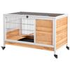 Rabbit Hutch for Small Pets with Opening Roof and Removable Tray 90x53x59 cm Natural