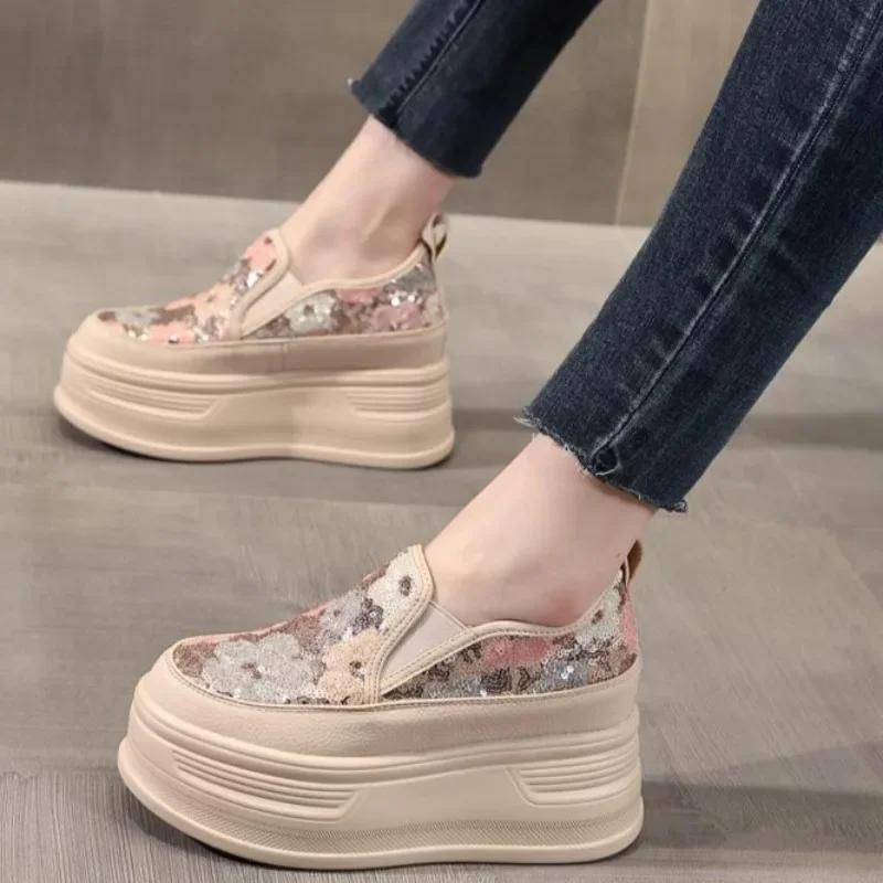 Spring Autumn Slip on Ladies Footwear Original Offers Casual Aesthetic 39 Daily Routine Comfortable and Elegant Women's Shoes