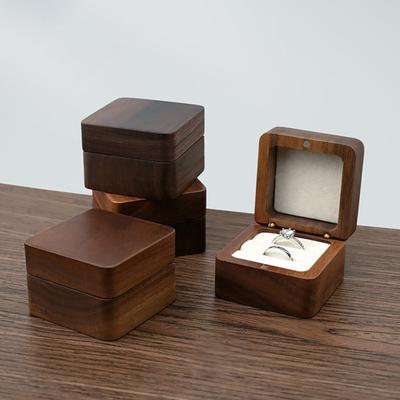 Wooden Ring Gift Box Portable Wedding Engagement Proposal Ring Storage Case Multifunction Bracelet Necklace Stud Earring Jewelry Display Holder