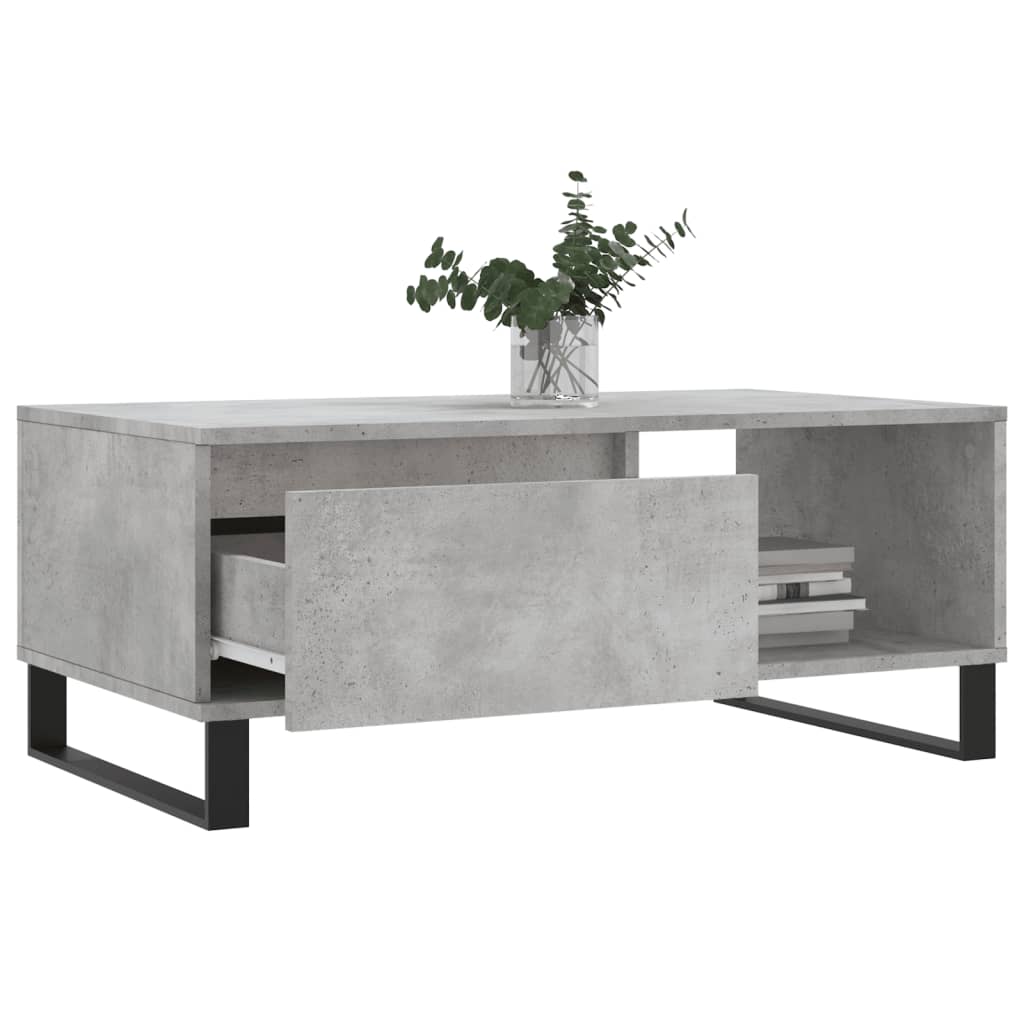 Coffee Table Concrete Grey 90 x 50 x 36.5 cm Particleboard