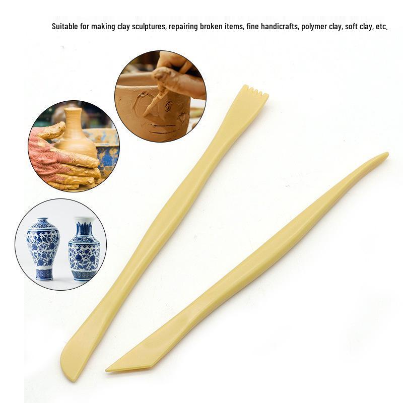 10-Piece Handmade Clay Carving Knife & Woodcut Tools Set for DIY Pottery, Portable & Practical