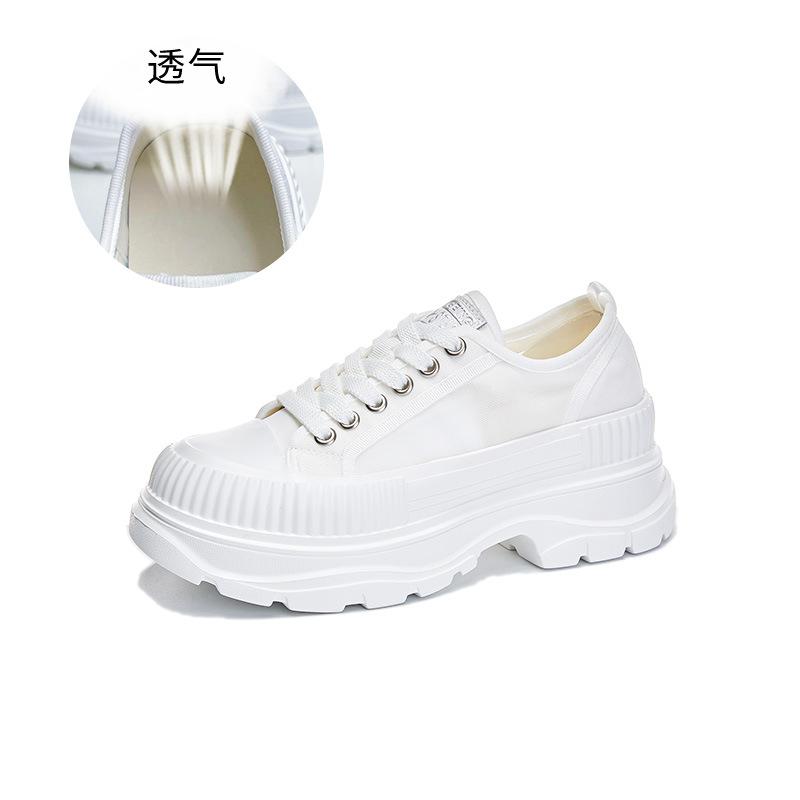 Foam sole white shoes women's 2025 summer new mesh breathable women's shoes thick sole heightening board shoes versatile casual shoes
