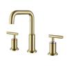 Bathroom Sink Faucet Dual Handle Gold Chrome hot & cold water Deck mounted Sink Faucets gold 3 hole 8 inch Basin tap