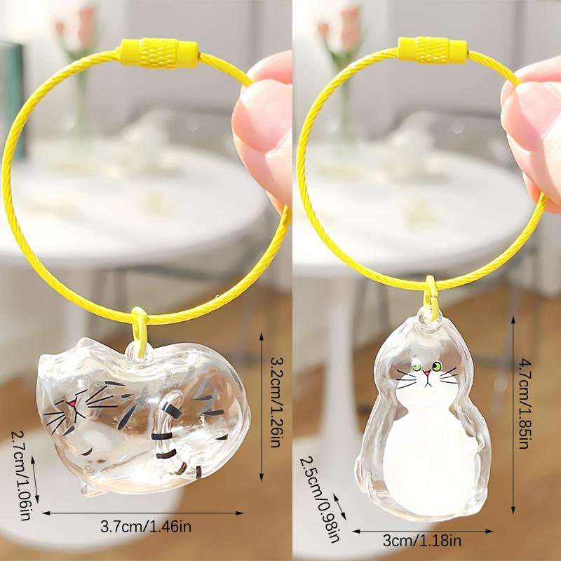 Kreslená kočka Vlasy Pamětní kapsle Roztomilý mazlíček Úložný box na srst Klíčenka DIY Přívěsek na tašku Suvenýry pro mazlíčky Dárky