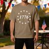 Men's Casual Short Sleeve T-Shirt 1776 Print Lightweight Breathable Fabric Comfortable Fit Summer Wear