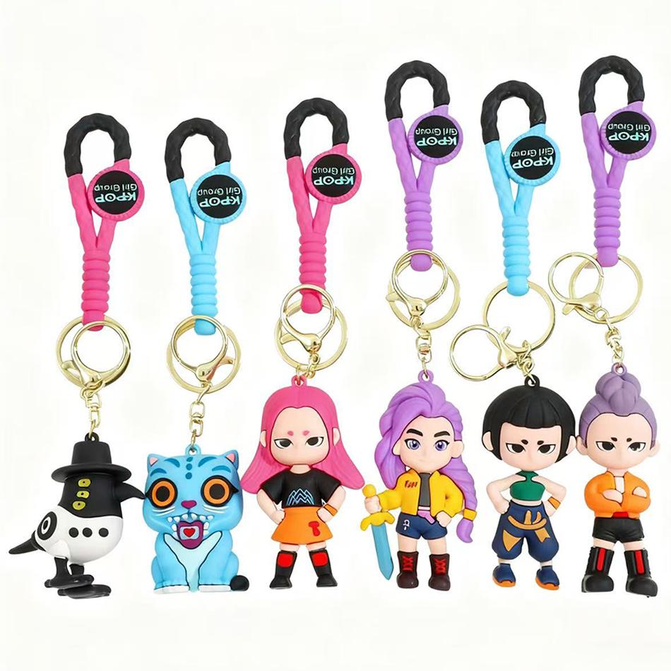 3D Tištěné Anime Film Kpop Lovci Démonů Dívky Derpy Klíčenky Panenka Roztomilý Tygr Akční Model Hračka Kolekce Dárky