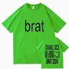 Charli XCX Brat Album T-shirt Heren Harajuku Letterprint Groen T-shirt Unisex Hoge Kwaliteit Vinta