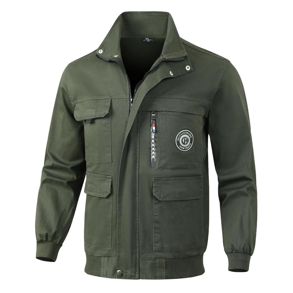 Men's Camouflage Workwear Set: Elastic, Thickened, Anti-Scald, Wear-Resistant Suit for Soldiers, Auto Repair, Electric Welders, and Labor Protection.
