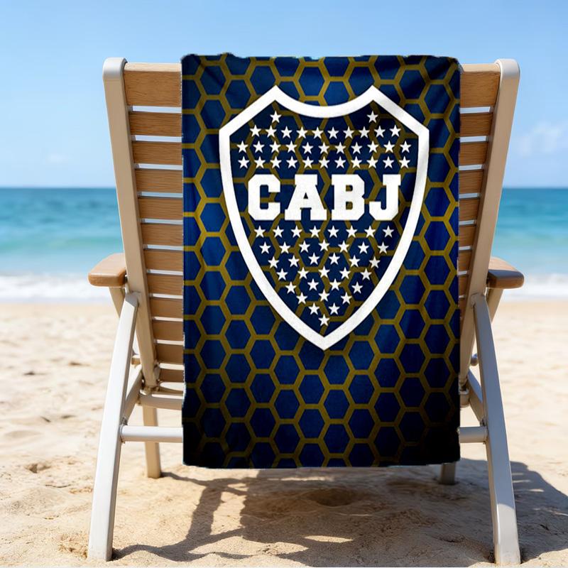 Boca Football Club Bedrucktes Strandtuch, Superweiche Mikrofaser, Perfektes Geschenk Geburtstag, für Pool, Strand, Reisen, für Familie und Freunde
