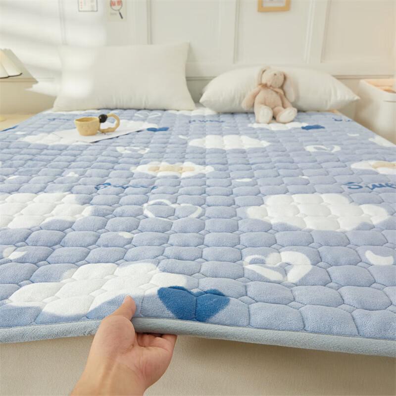JINGRUIXIANG Winter Milk Velvet Padded Mattress Topper
