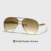 Ruiao Women's Oversized Pilot Sunglasses Gold Metal Frame UV400 Luxury Vintage Shades Designer Fashion Accessories