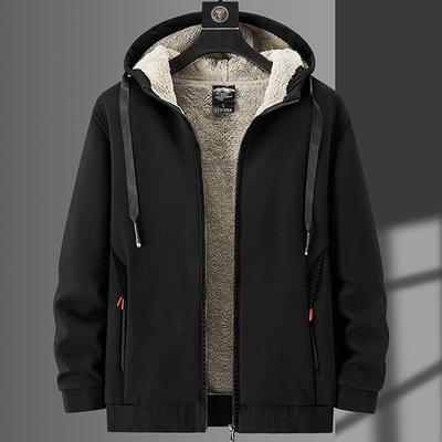 Men's Winter Hooded Jacket Thick Warm Zip Up Hooded Jacket For Autumn Winter