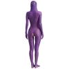 Womens Sheer Full Body Catsuit Long Sleeve Gloves Footed Design Open Crotch Hooded Jumpsuit