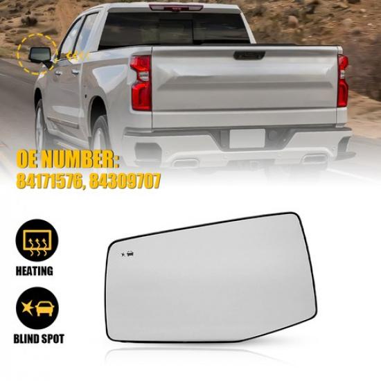 Front Left Right Heated Mirror Glass Clear W/Blind Spot For CHEVY GMC -2024