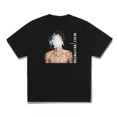 2025 Lato Wiz Khalifa Artysta Rap Hip-hop Nadruk Bawełna Luźna Męska i Damska Koszulka Wysokiej Jakości Krótki Rękaw