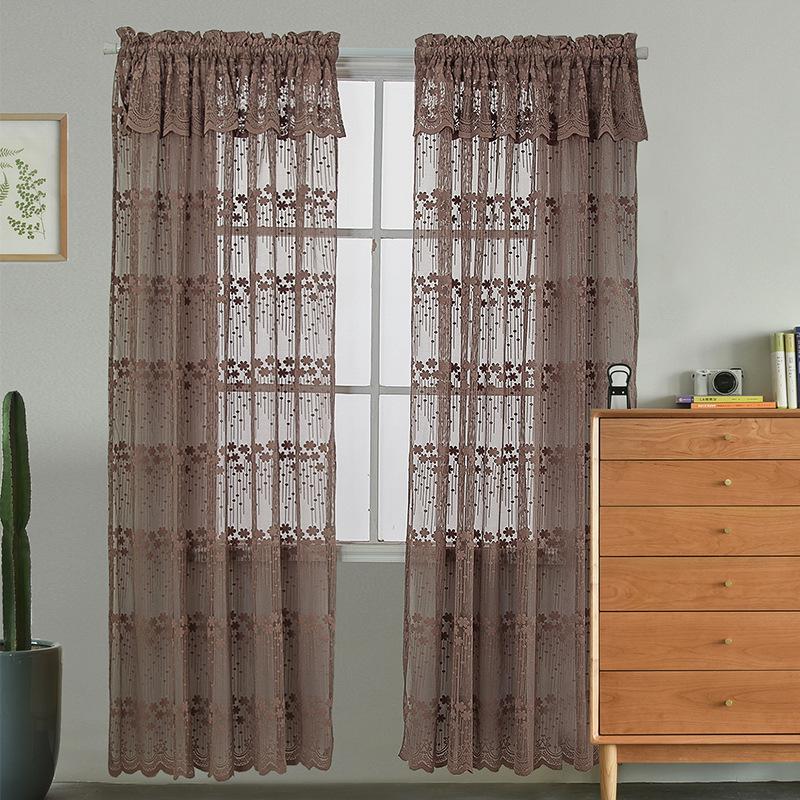 

Кружевная тканая оконная сетка Готовая штора Оконная сетка Бежево-фиолетовая оконная штора wearing rod 1 * 1.8