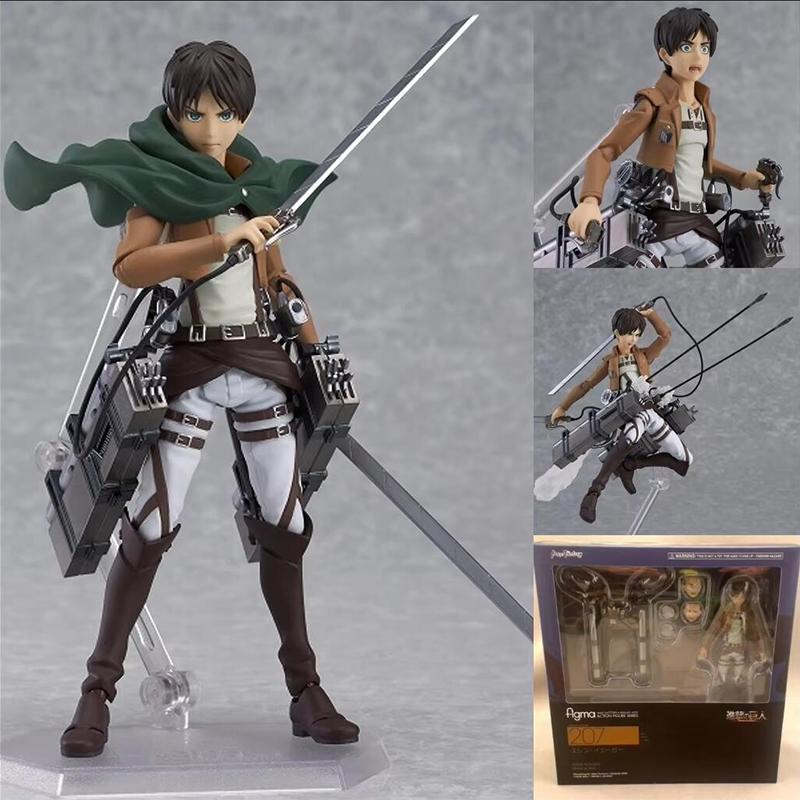 Attack On Titan Collectable Pvc Action Figure Collection - Eren Jaeger 207 Mikasa Ackerman 203 Levi Ackerman 213 - Anime Toy Model Gift