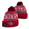 49er Team 2025 Autumn/Winter Wool Pom-Pom Knit Hat - Warm Embroidered Couple Style