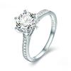 BAMOER 3CT 925 Sterling Zilver Verlovingsring Rond Geslepen Kubieke Zirconia Liefde Voor Altijd Band voor Vrouwen Bruiloft SCR342
