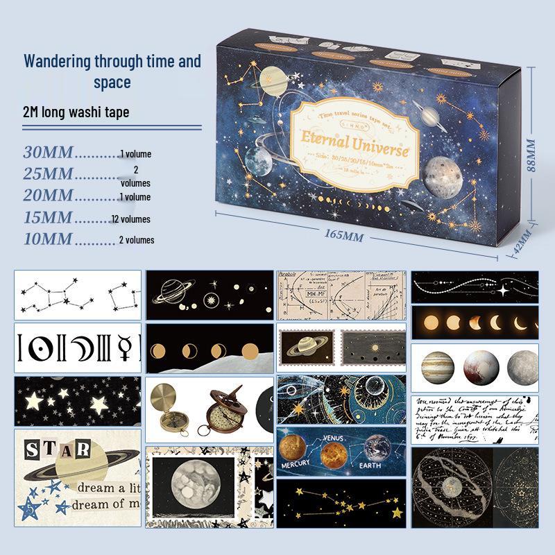 

Набор ретро-васи-ленты Xinmo - 18 рулонов для украшения DIY-журналов и блокнотов