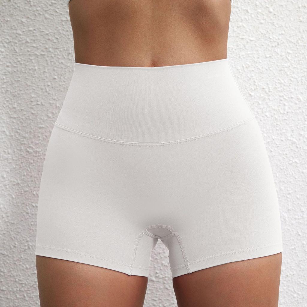 Plain Color High-Stretch Yoga Shorts - Soft, Three-Quarter Length Base Layer
