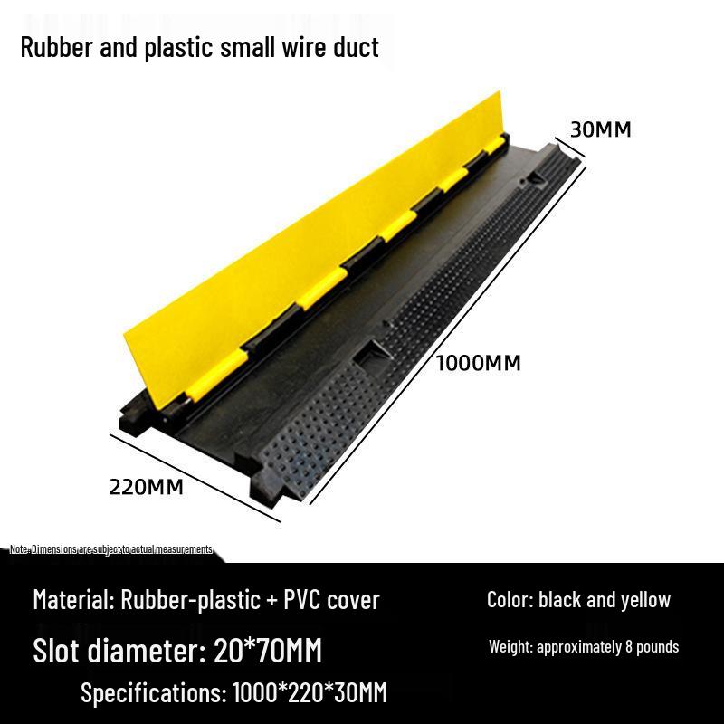 PVC Cable Trunking Board - Indoor/Outdoor Floor Duct Cover & Wire Protection Channel with Rubber Speed Bump