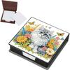Cardboard DIY Crystal Art Sticky Notes Holder W/ 160 Sheets Crystal Art Note Box for Office Accessories Desk Office Workplace