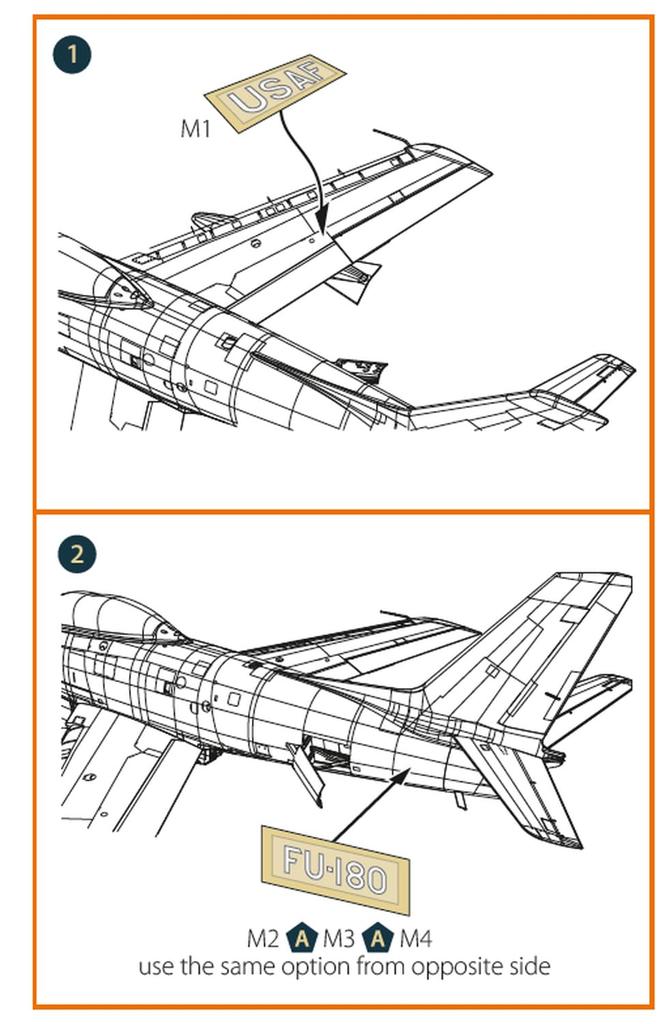 Klares Nordamerikanisches Sabre US Air Force Logo und Buzz Number Lackierfolie Aufkleber Koreanische Version Klare Prop Maskierungsfolie für Plastikmodelle CPUA48071