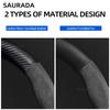 38cm For Lynk & Co 01 2021 2022 2023 Car Styling Carbon Fiber Suede Car Steering Wheel Cover Breathable Teering Auto Accessories