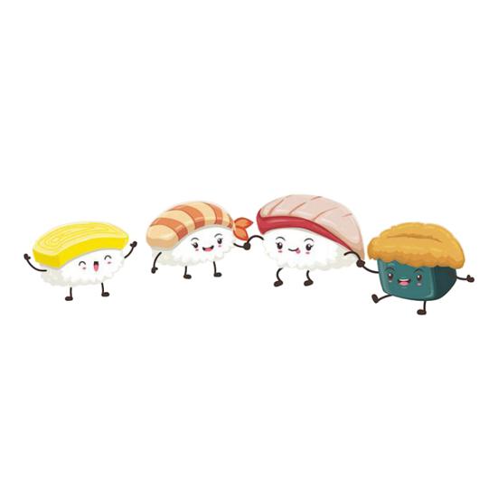 

60x90 см Кухня Суши Кофе Фрукты Анти-Масло Наклейка На Стену Наклейка Cute Sushi