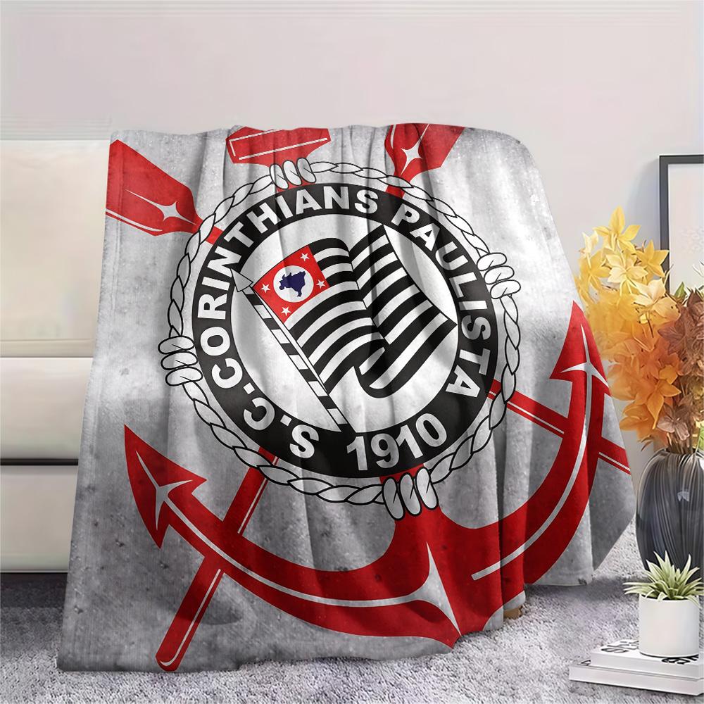 Corinthians Paulista Print Flannel Blanket, High quality Comfortable for All Seasons, Home Decor, Warmth and Comfort
