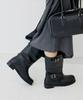 Komorebi Museum Km282-M Handmade Round Toe-To-Buckle Mid-Calf Boots | 2 Colors