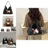 Chic Korean Style Cute Dog Tote Bag For Women With Fashionable Design In Black And Brown