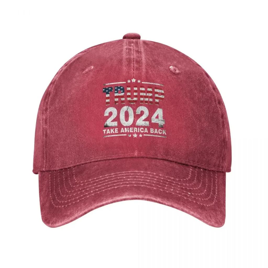 Trump 2024 Take America Again Republican Men Baseball Cap Distressed Deniimm Caps Hat Fashion Outdoor All Seasons Travel Sun Cap