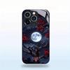 Red Maple Leaves Under a Full Moon Black Glass Case For iPhone 17 16 Pro Max 15 Pro 14 Pro 13 Pro Anti Drop Protective Shell