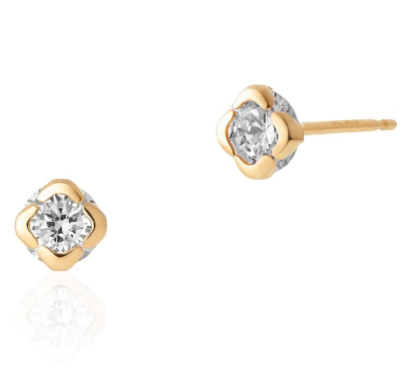 

Official K10 Yellow Gold Earrings with Jewelry Case Simple and Elegant Anniversary Gift for Women 112046153014 4℃