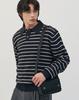 WORK ON BODY OFF Easyon Semi-Overfit Striped Collar Knit [Navy]