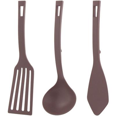 Nagao Simply Mutfak Aleti ve Japonya'da Üretilmiştir Set Spatula, Kepçe, Spatula, Kahverengi,