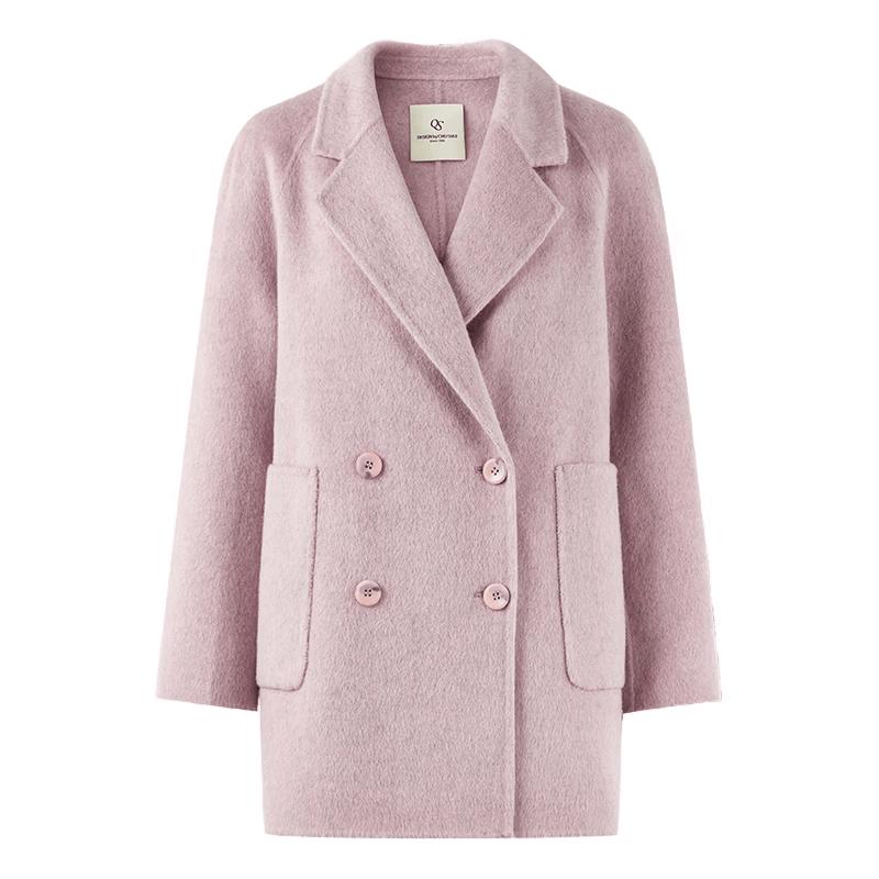 Elegant 100% Merino Wool Double-Breasted Coat S