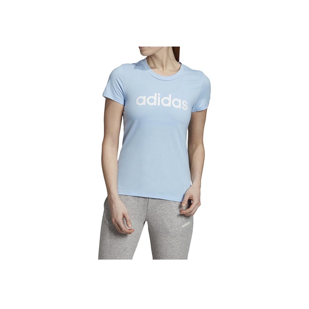 Adidas Sports Style Short Sleeve T-Shirt Women Tops Light-Blue EI0695