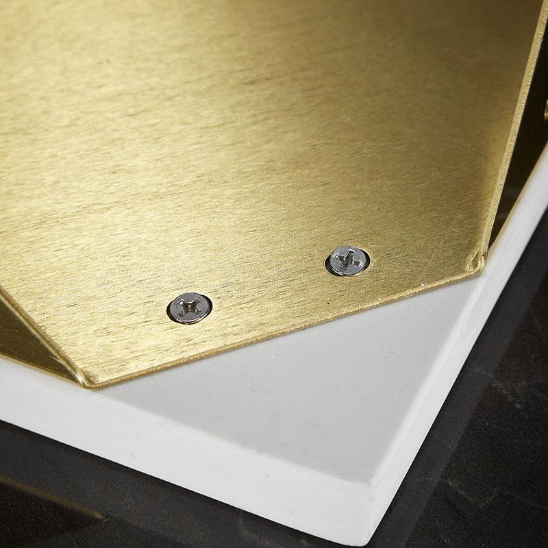 Porta angolare da bagno in marmo bianco/nero Portasapone da doccia da bagno a parete in oro spazzolato Scaffale angolare