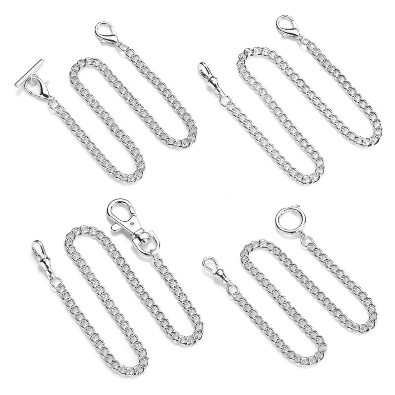 Corrente para Relógio de Bolso Cor Dourada Prateada Corrente de Substituição para Relógio Antigo de Quartzo Vintage Liga