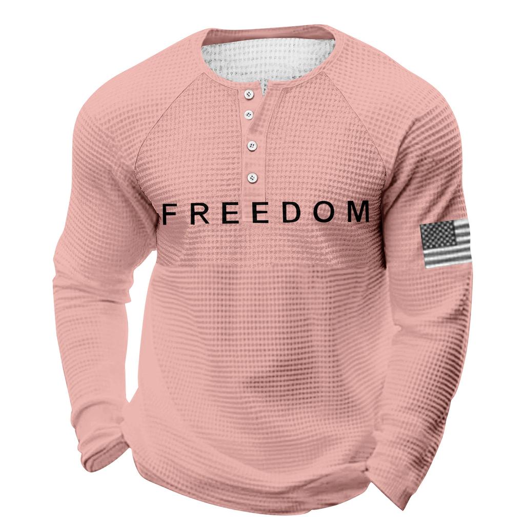 Men's Loose Casual Button Down Collar Long Sleeve Top