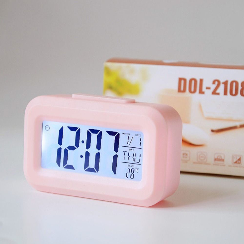 Backlight Digital Alarm Clock Snooze Electronic Alarm Clock Portable Desktop Clock  For Student
