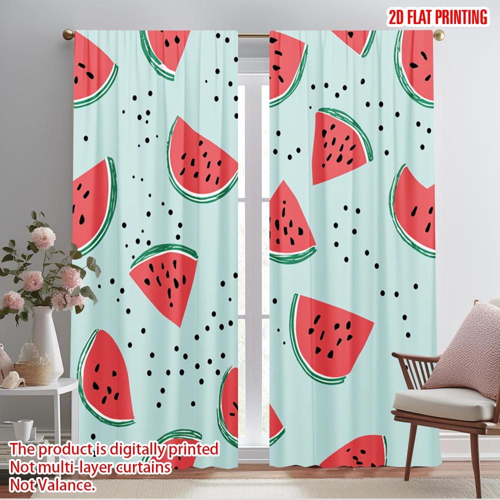 

2pcs,2D plane printing Curtains Roller Blinds Watermelon slices scattered Versatile Polyester (without rod) Outdoor Decorations 52.50×116.00 CM 2pcs