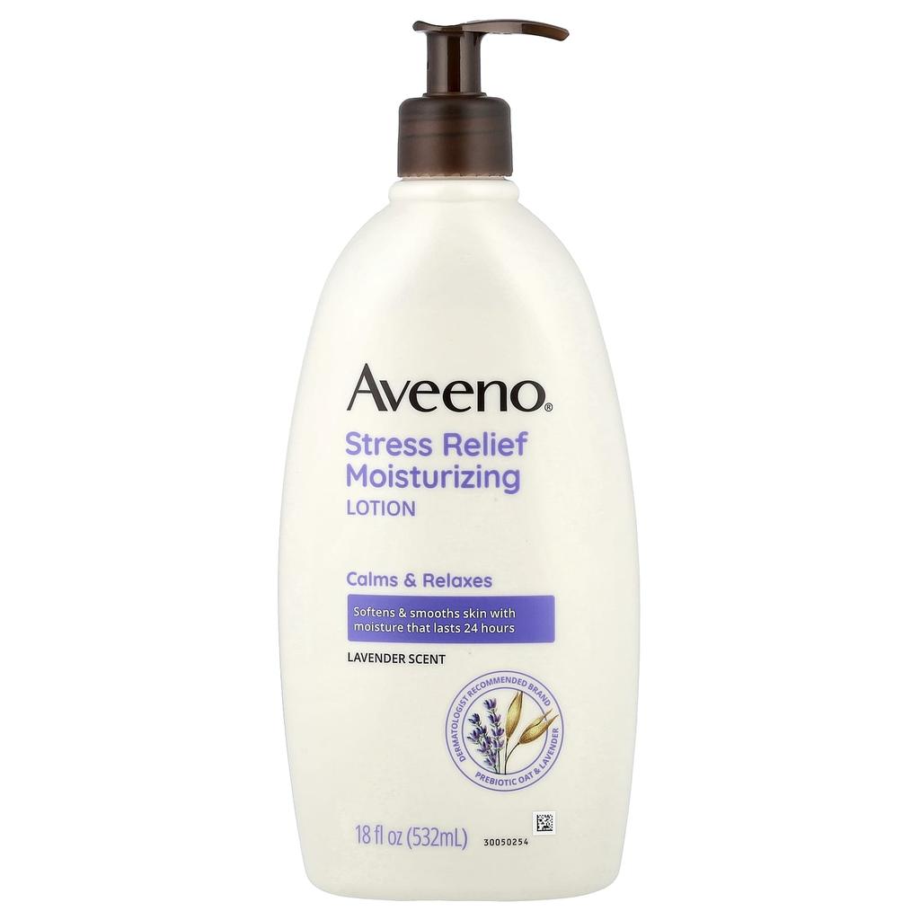 Aveeno, Stress Relief Moisturizing Lotion, Lavender, 532 Ml (18 Fl Oz)