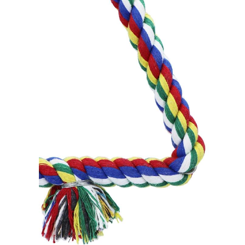 

Bird Triangle Rope Swing Colorful Perch Chewing Toy for Parrots Budgie Parakeet Cockatiel Cockatoo (S) S