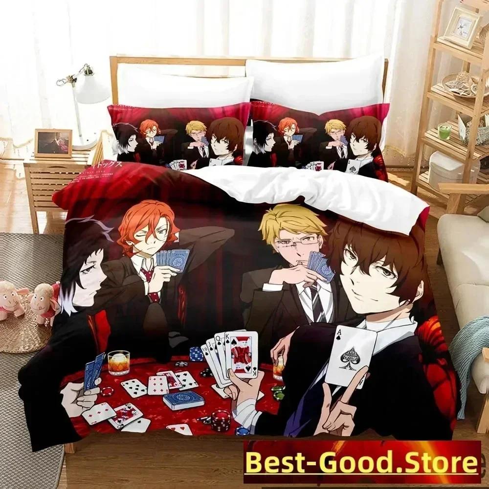 Anime Bungo Stray Dogs Bedding Set Duvet Cover Sheet Printed Bed Set Pillowcase Bed Full Queen King Size Comforter Bedroom